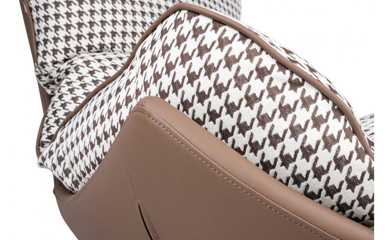 Fotel Bujany OTILIA Brązowy/Biały