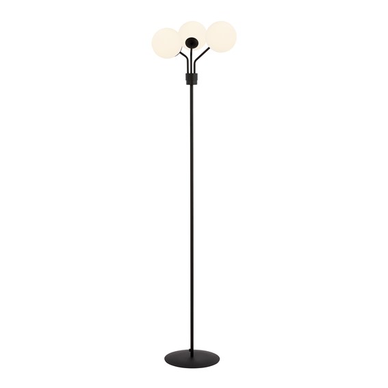 Lampa Podłogowa NOVA LP3 Czarny/Opal