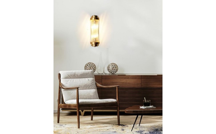 Lampa Ścienna COLUMN 40 Złoty/Transparentny