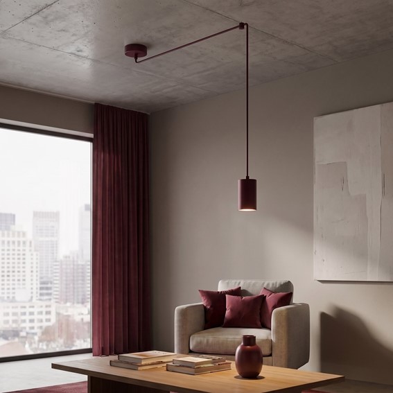 Lampa Wisząca TRAKER 1 Burgundowy