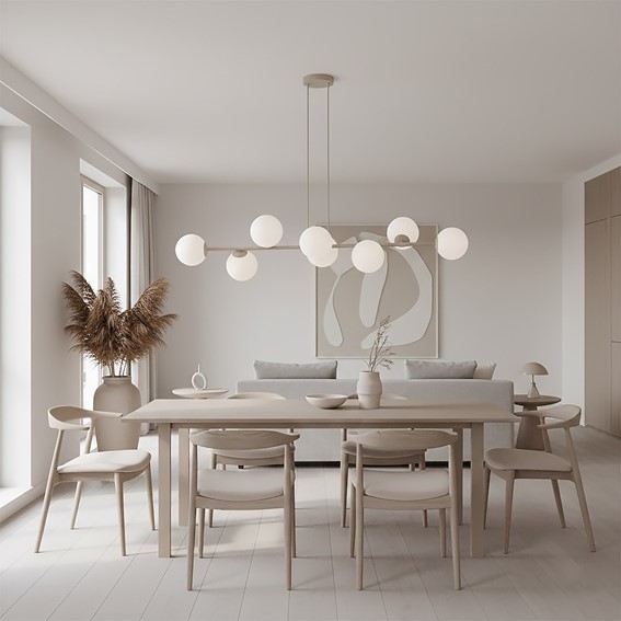 Lampa Wisząca MAGNUS 8 Beżowy/Biały