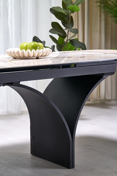 Stół ALTER Beżowy Marmur/Czarny