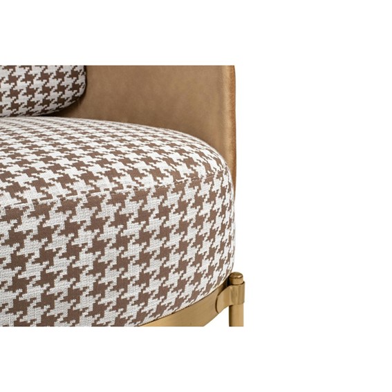 Fotel VENICE Biały/Brązowy/Złoty