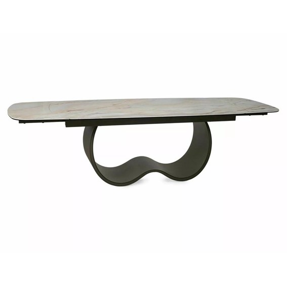 Stół Rozkładany CASABLANCA Ceramic (274-198)x98cm Beż Połysk/Miedziany