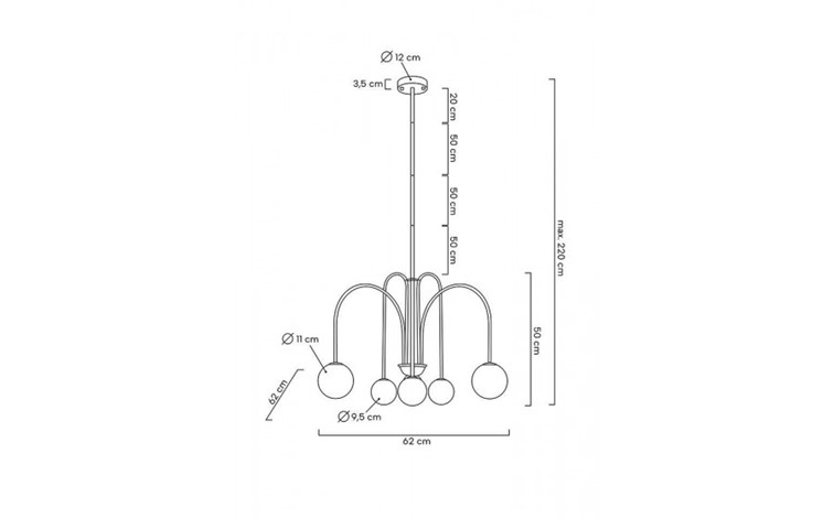 Lampa Wisząca NERI Złoty