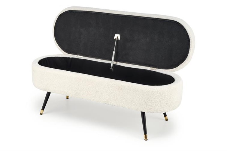 Ławka z Funkcją Pojemnika AVEIRO Czarny/Kremowy