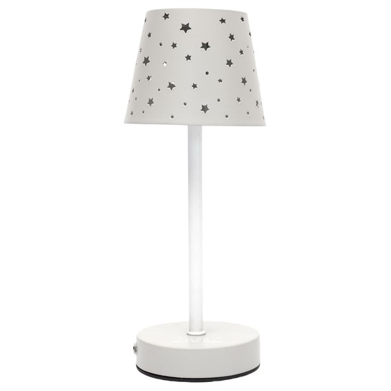Lampa Stołowa Ładowana z Ażurowymi Gwiazdkami Biały