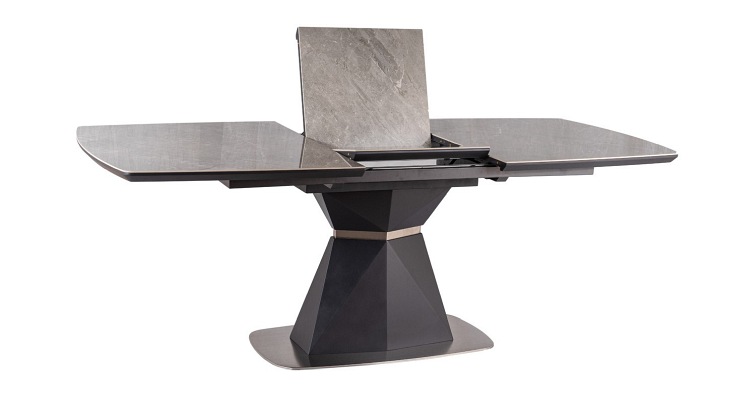 Stół Rozkładany CORTEZ CERAMIC (210-160)x90 Efekt Marmur/Antracyt