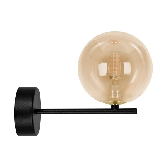 Kinkiet GALAXY K-5563 Czarny/Złoty/Bursztynowy