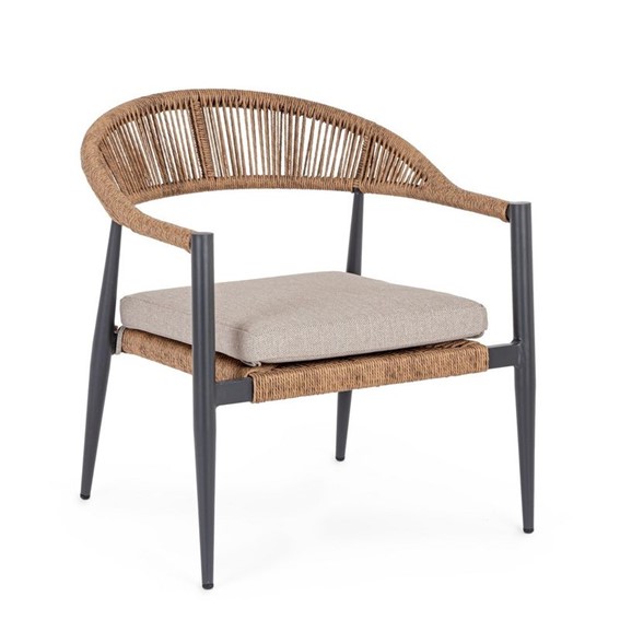 Krzesło Ogrodowe JANDIA Szary/Naturalny