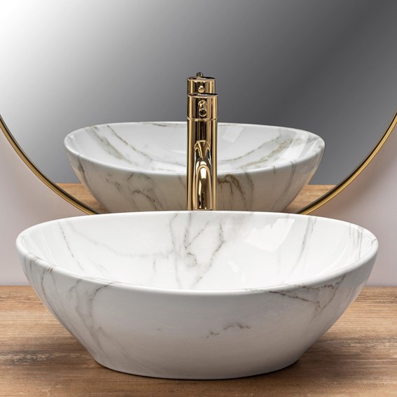 Umywalka Nablatowa SOFIA AIAX SHINY Biały