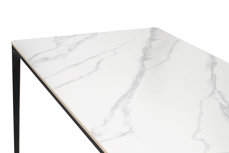 Stół SLIM 200 Biały Marmur/Czarny