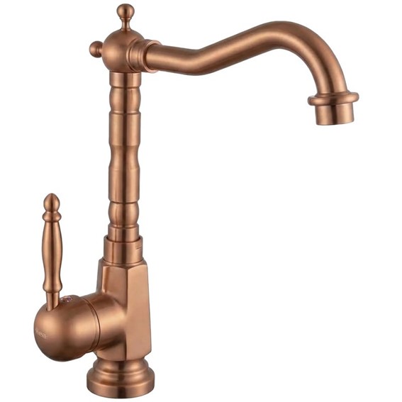 Bateria Umywalkowa Wysoka BONA Miedź Szczotkowany