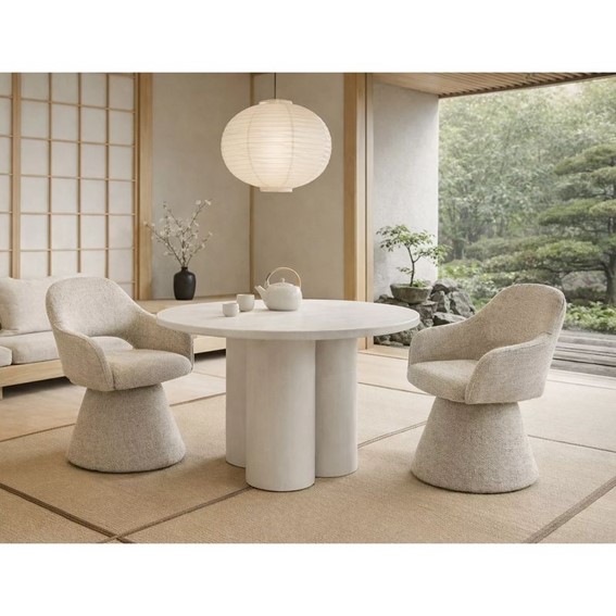 Stół ROSALIA Fi120cm Ecru