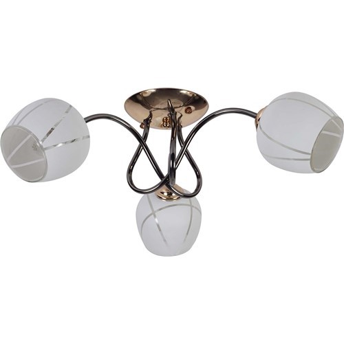 Żyrandol LINDA 3 Biały/Złoty/Mleczny