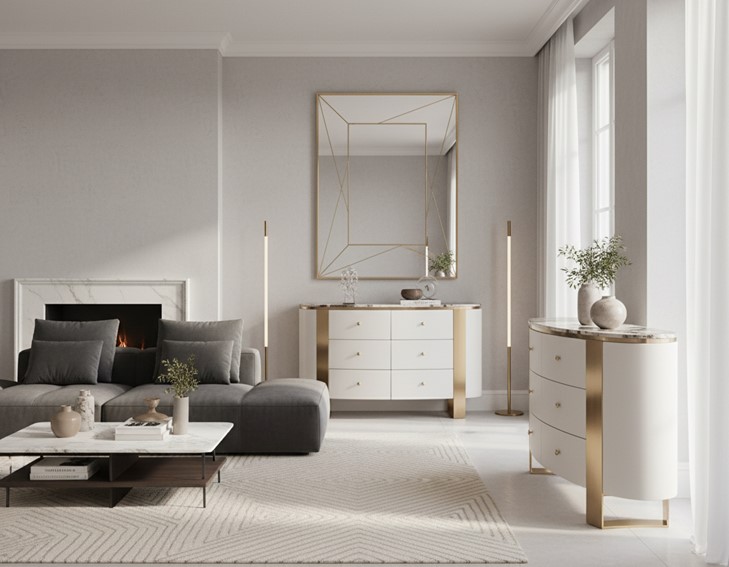 Komoda STILIG ST920 Biały/Złoty