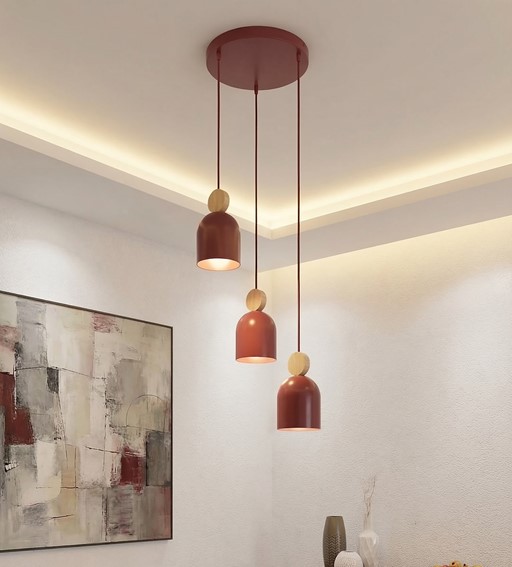 Lampa Wisząca MESI 3 PREM Burgundowy