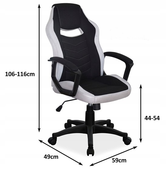 Fotel Gamingowy Obrotowy CAMARO Czarny/Niebieski