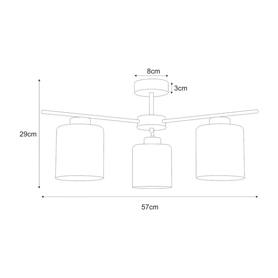 Lampa Sufitowa LUNA K-5526 Czarny/Grafitowy/Srebrny
