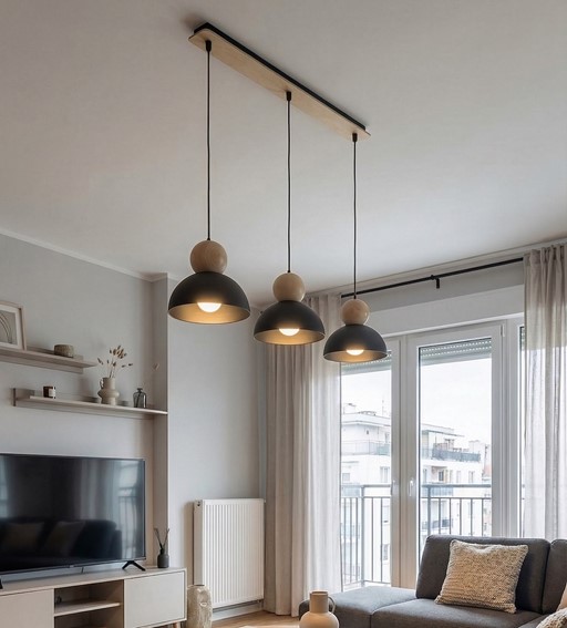 Lampa Wisząca KAKI 3 Czarny