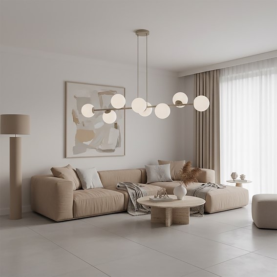Lampa Wisząca MAGNUS 8 Beżowy/Biały
