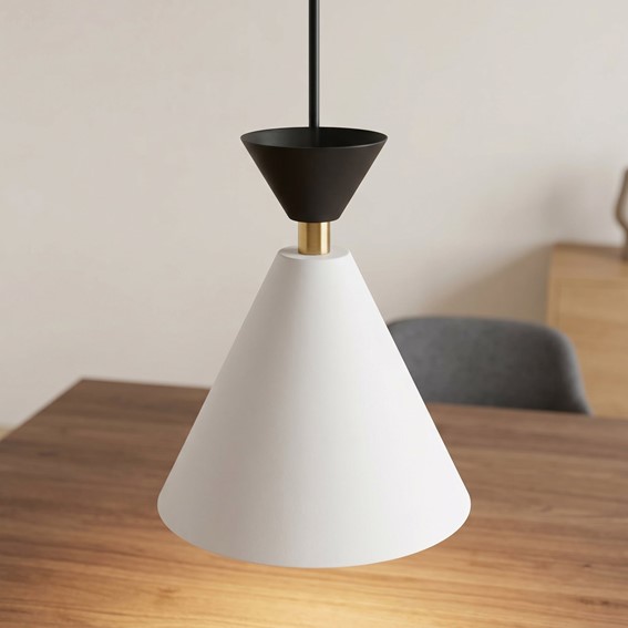 Lampa Wisząca KLEVER 1 Czarny/Biały