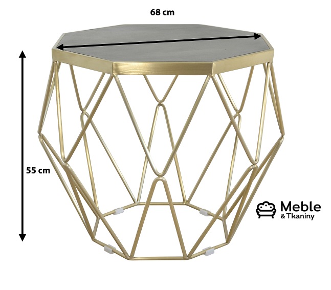 Stolik kawowy GLAMOUR GL1715 fi68  Złoty