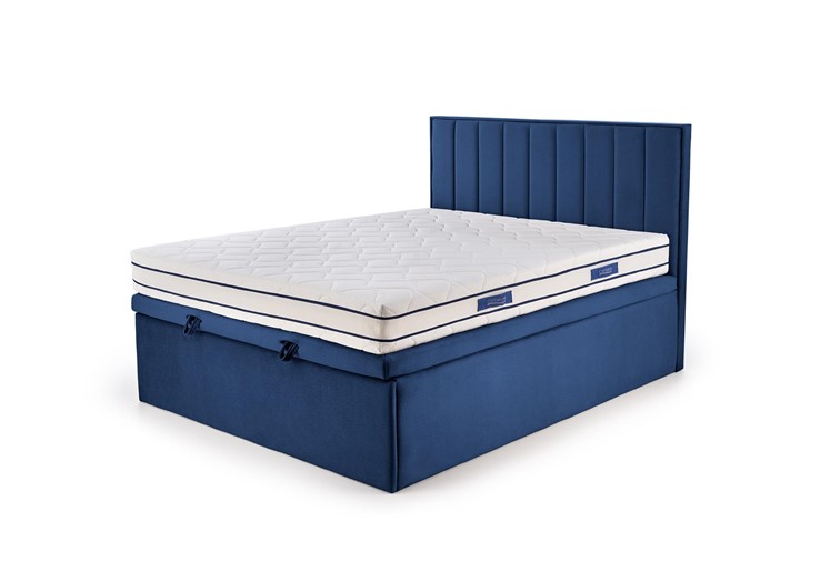 Łóżko Kontynentalne Tapicerowane ASENTO 160x200 Granatowy