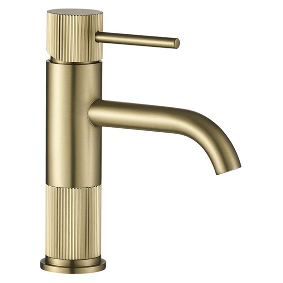 Bateria Umywalkowa Niska LUNGO STRIPE Złoty Szczotkowany