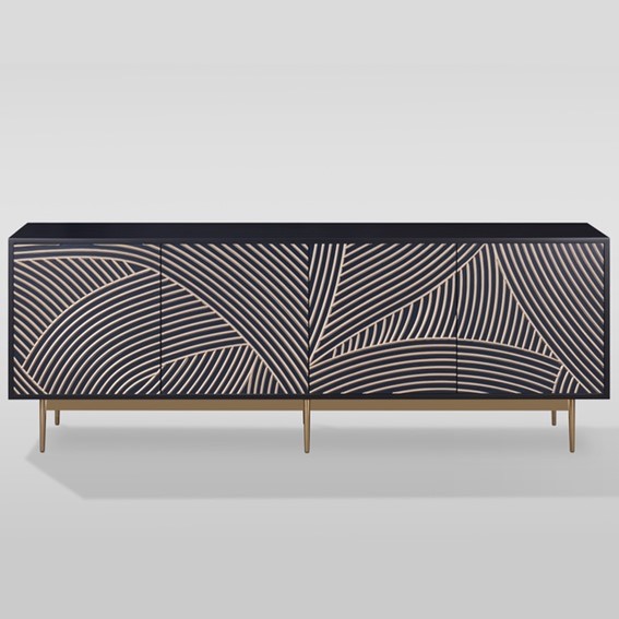 Komoda RTV STILIG ST316 Granatowy/Złoty