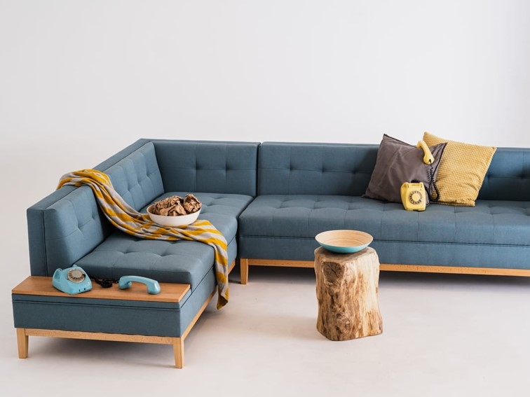 Narożnik by-TOM SHELF Lewy Topaz/Naturalny