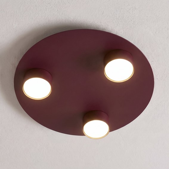 Lampa Sufitowa BOLX 3 Burgundowy