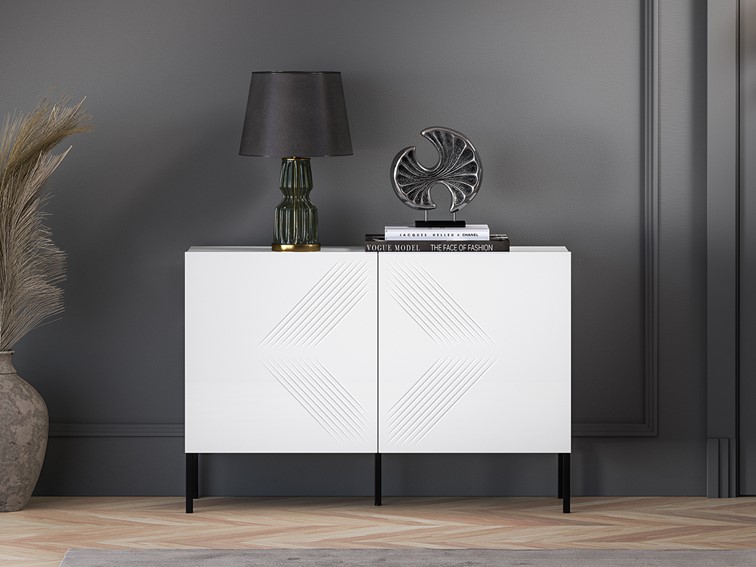 Komoda CLEARING 03 Biały alpejski / Noga czarny