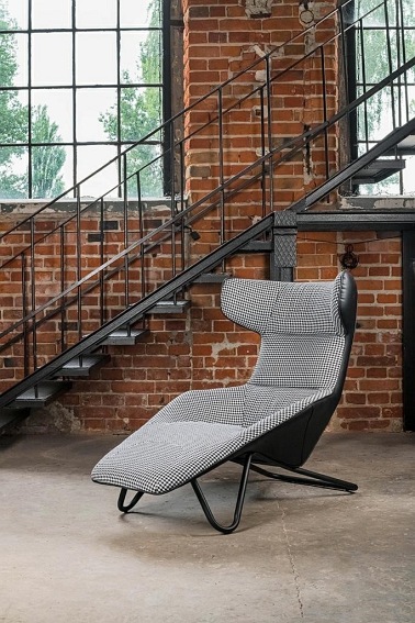 Leżanka Vita 130x75x100 Czarny/Biały