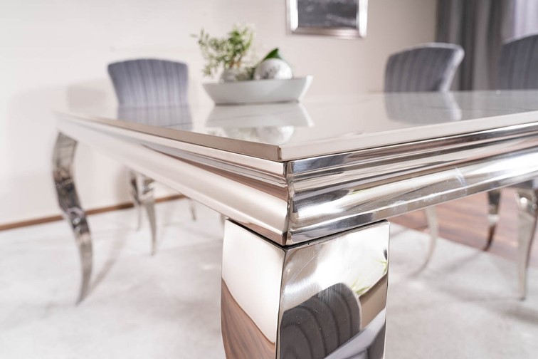 Stół PRINCE Ceramic 180x90 Chrom/Bialy