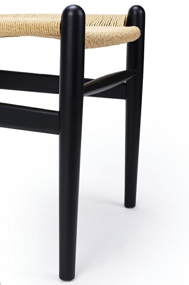 Krzesło WISHBONE Czarne Bukowe/Naturalne