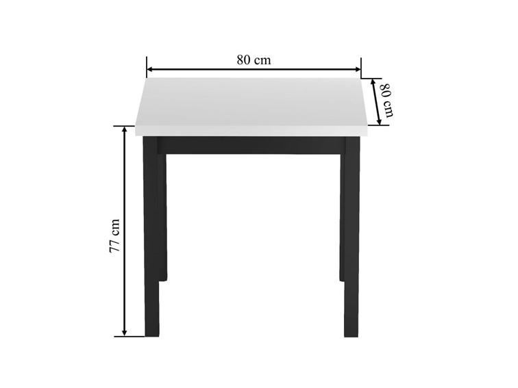Stół ST25-FX 80x80 Biały/Czarny