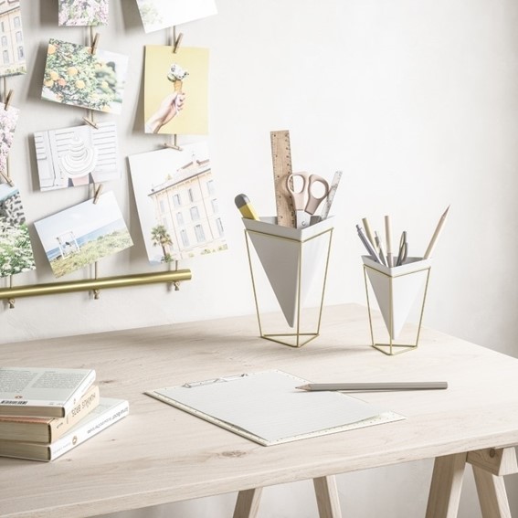 Zestaw Doniczek TRIGG Złoty/Biały