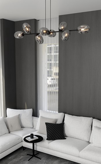 Lampa Wisząca PANDORA 8 Czarny/Grafitowy