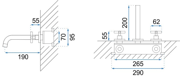 Bateria Umywalkowa Podtynkowa EXIT + Box Czarny