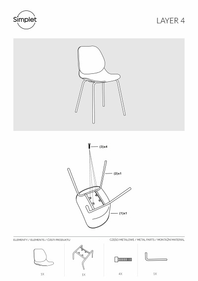 Krzesło Layer 4 szare