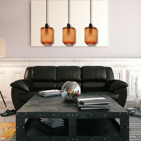 Listwa Wisząca INVERNO 3B Czarny/Brązowy