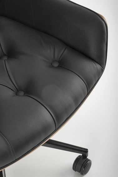 Fotel Gabinetowy GAVIN Czarny/Orzech