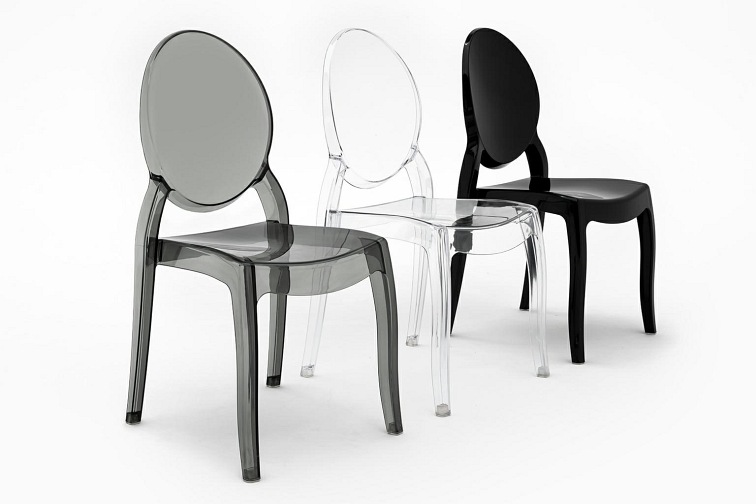 Krzesło ELIZABETH Czarny/Poliwęglan