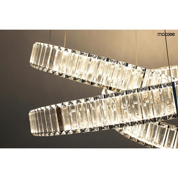 Lampa Wisząca WAVE 80 Srebrny/Transparentny