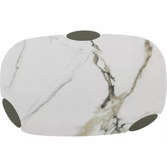 Ława ADORO B 105x65cm Biały Połysk/Miedziany
