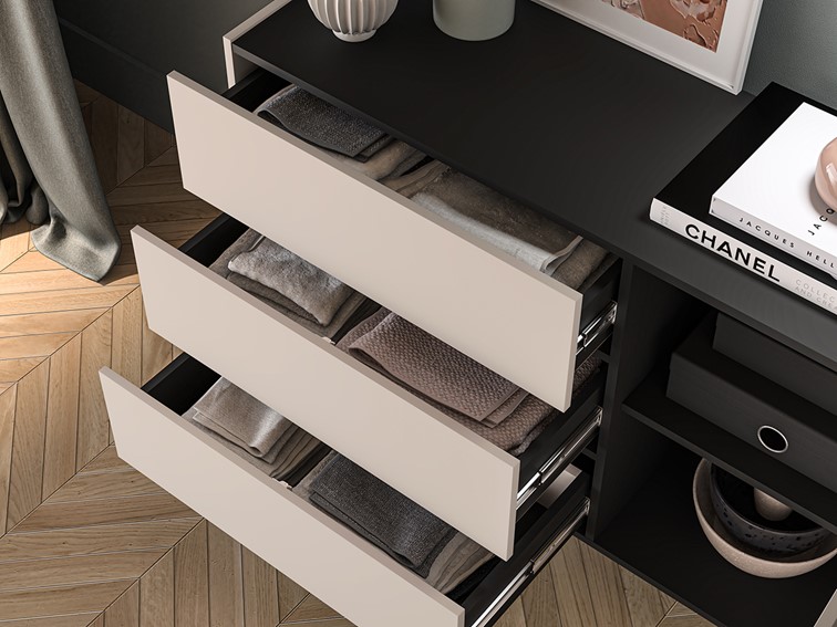 Komoda FRESHION 04 Cashmere/Czarny