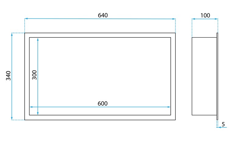 Półka Wnękowa Łazienkowa 03 30X60X10 Stal Szczotkowana