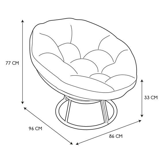 Fotel CANCUN Biały/ Naturalny Obrotowy
