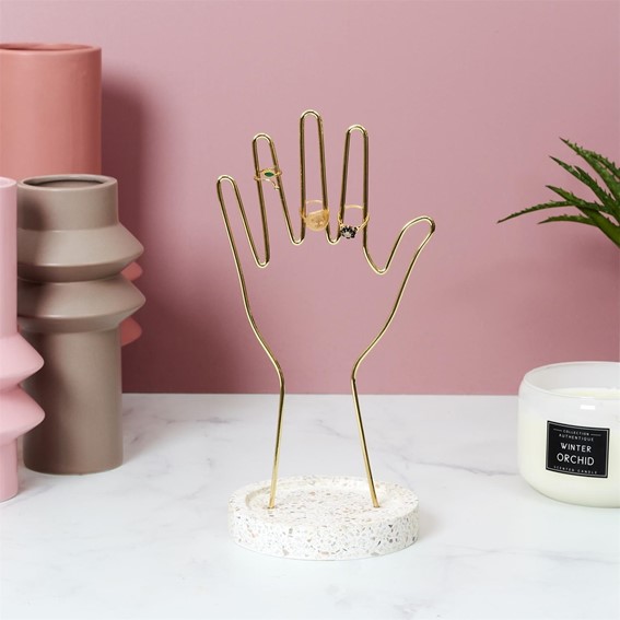 Stojak na Biżuterię ARTY Złoty/Terrazzo